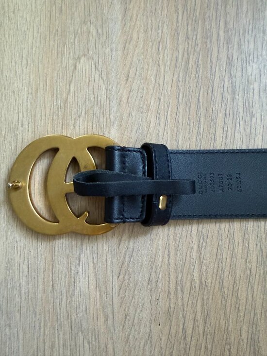 Black Leather Gucci Belt - Wide main image 6